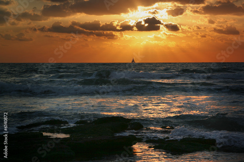 Mediterranean sea , sunset