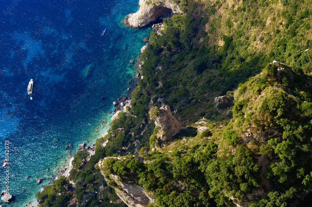 Overlooking a beach at Capri