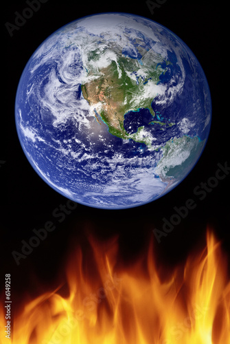 a photo illustration depicting global warming