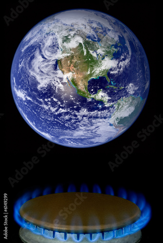 a photo illustration depicting global warming