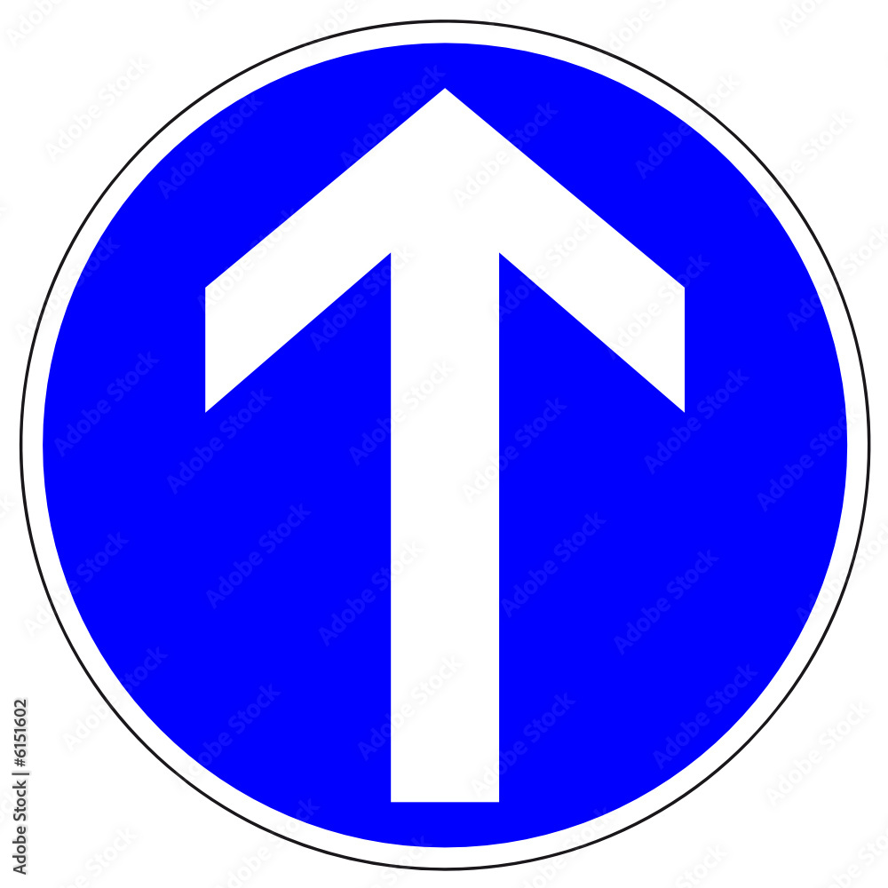 Geradeaus - Schild