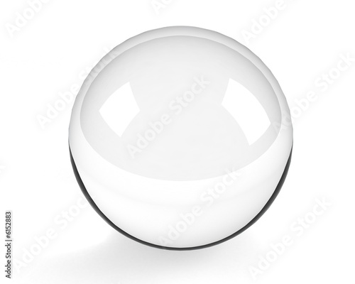 glass sphere on the white