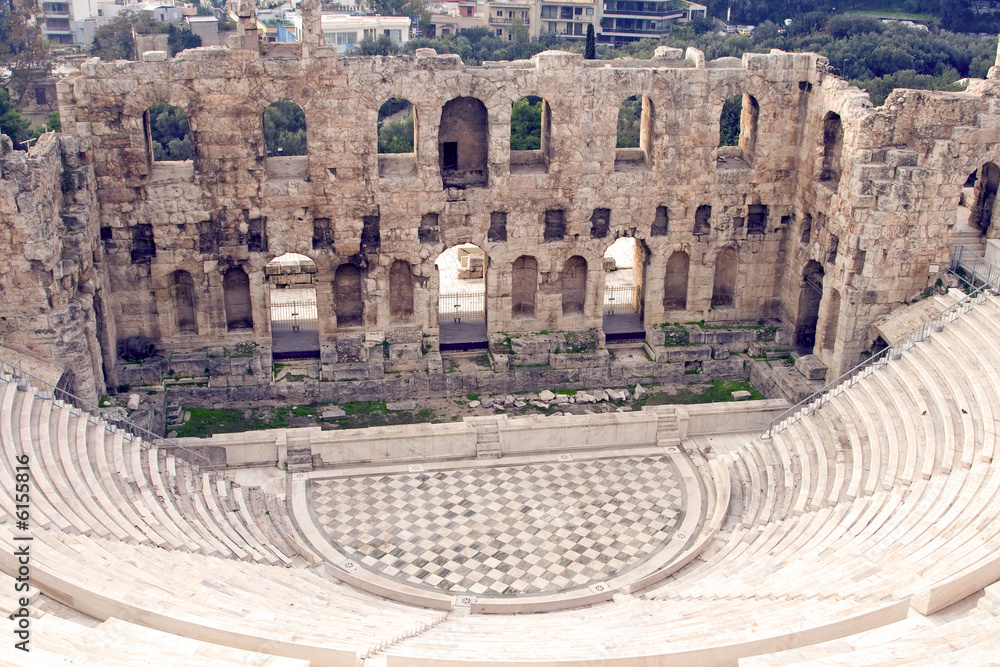 The Odeon of Herodes Atticus in Athens, Greece. 