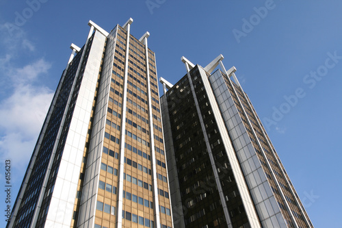 Abstract look at skyscrapers in Katowice  Poland.