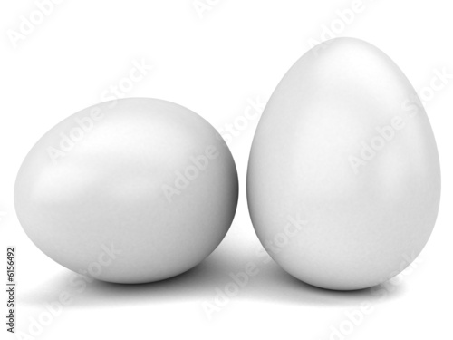 big Easter eggs on a white background