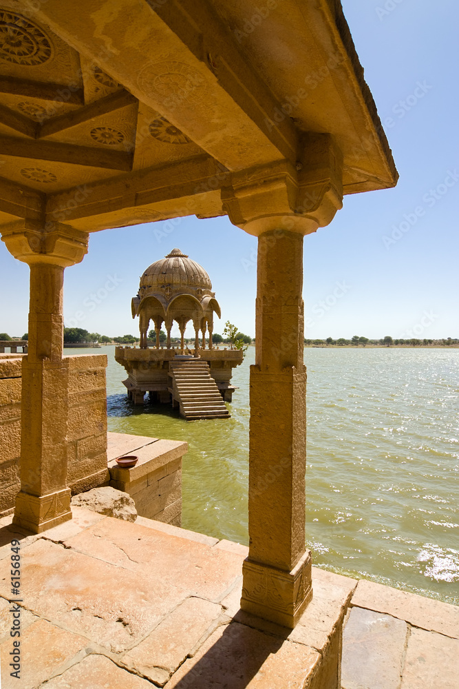 Temple at Gadisar lake - Jaisalmer, Rajasthan, India