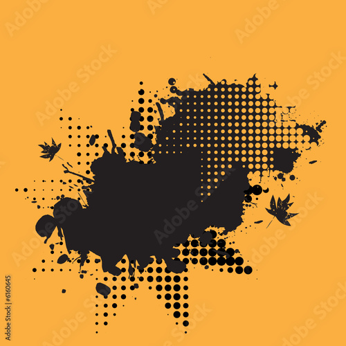 Halftone ink splat grunge background for text.