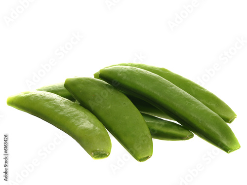 Quadro em tela Pile of snap peas or mange-tout islated on white background