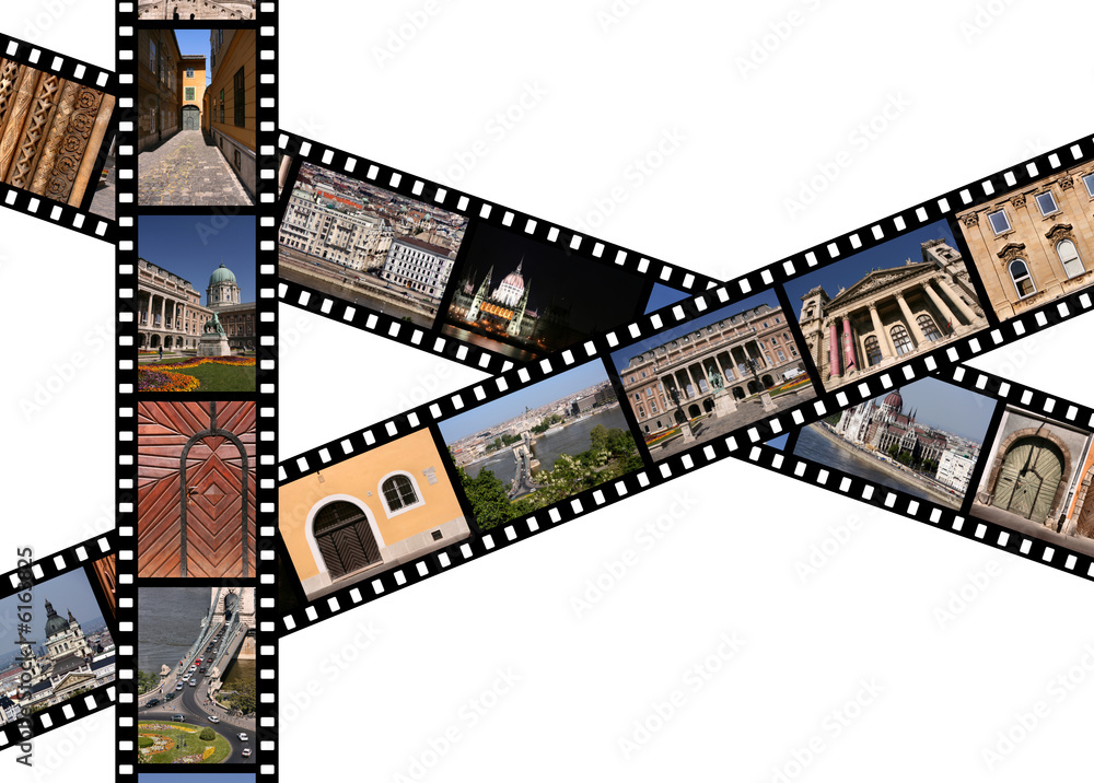 Film strips with travel photos. Budapest, Hungary. Film strips with travel photos. Budapest, Hungary.