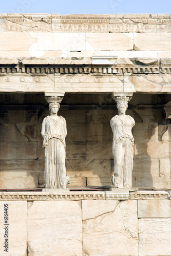 The Porch of the Maidens at the Acropolis in Athens, Greece. 