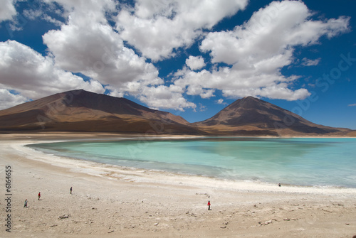 mountain, reflecting in the lake, laguna verde, bolivia