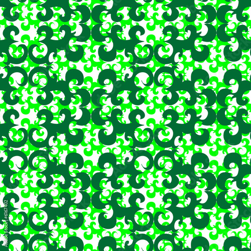 Seamless green ornament vector pattern