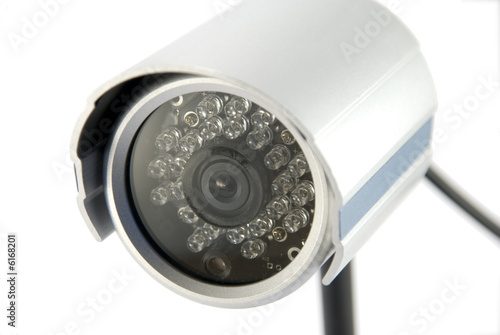 caméra de sécurité en gros plan