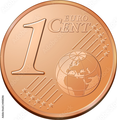 Obraz na płótnie Pièce de 1 cent d'euro w salonie