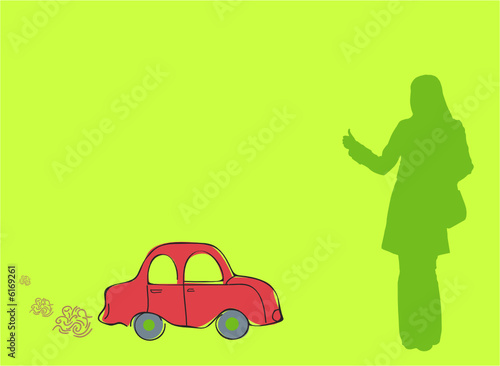 Voiture et auto-stoppeuse