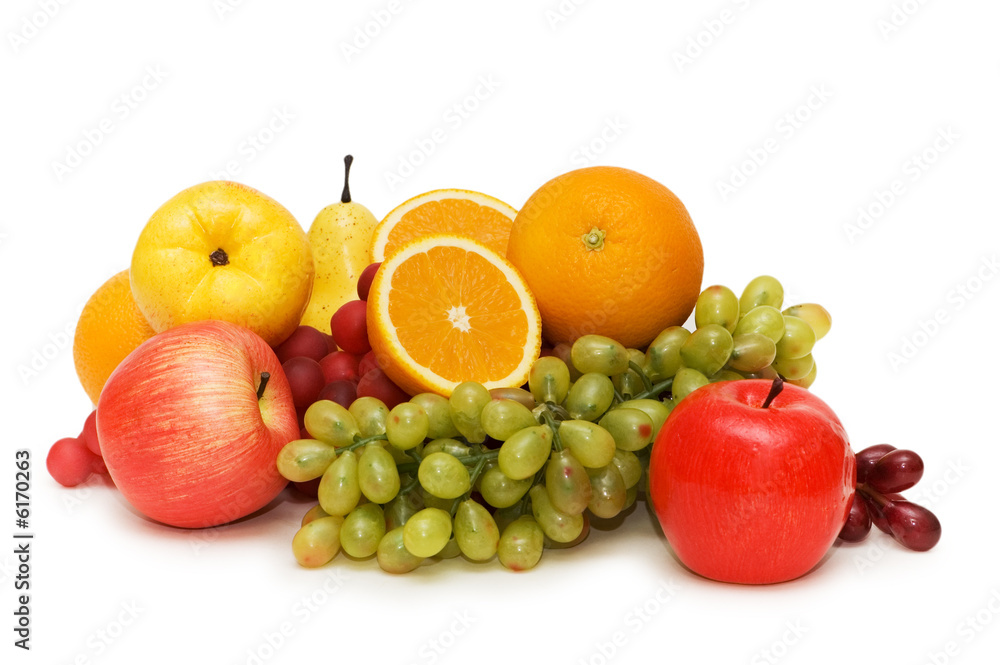 Various fruits isolated on the white background Various fruits isolated on the white background