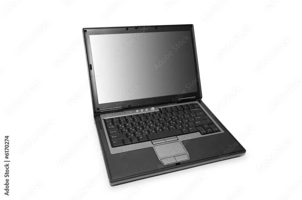 Silver laptop isolated on the white background Silver laptop isolated on the white background