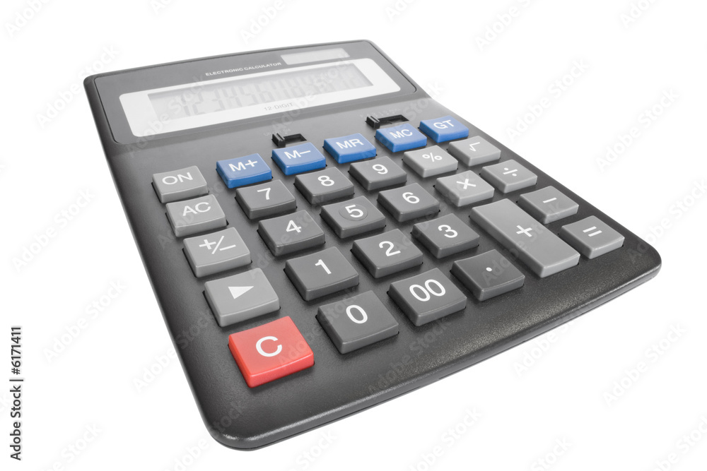 calculator isolated on white. wide angle calculator isolated on white. wide angle