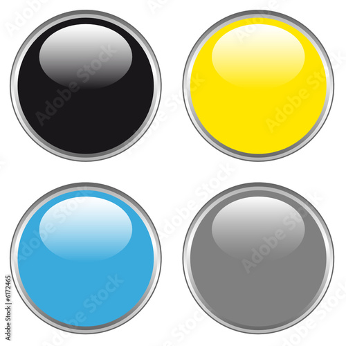 Butons - black, yellow, blue, grey