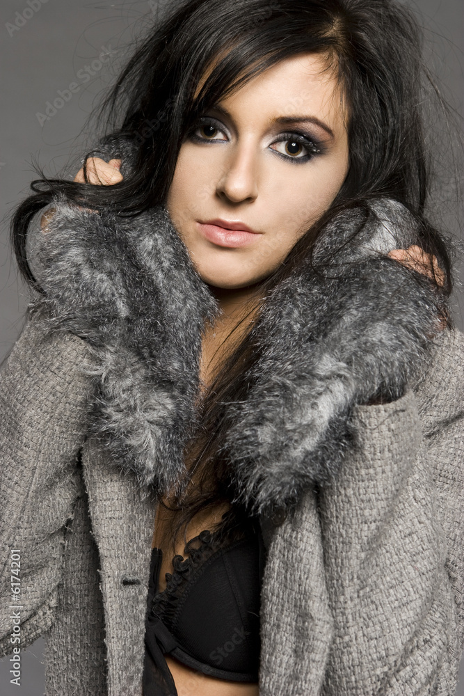 portrait of attractive brunette model with glamor make-up portrait of attractive brunette model with glamor make-up