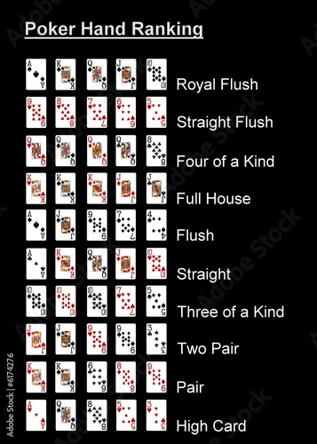 poker hand rank black