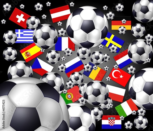 fussball europameisterschaft teams flaggen - dark