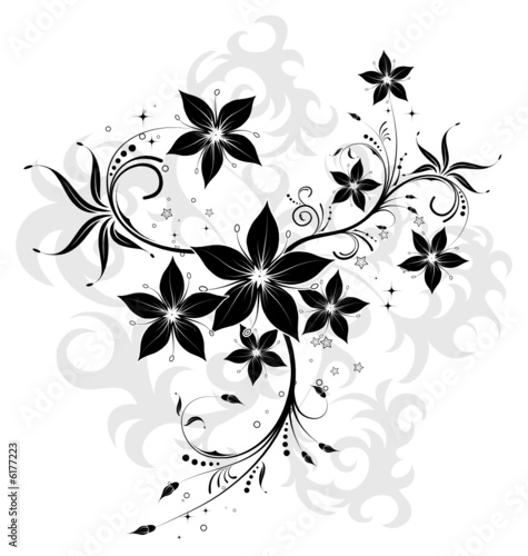 Abstract flower background with circle, design, vector