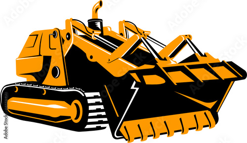 Bulldozer isolated on white 