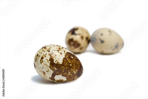 three eggs on the isolated background