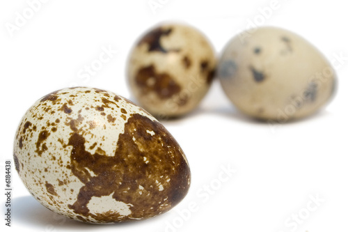 three eggs on the isolated background