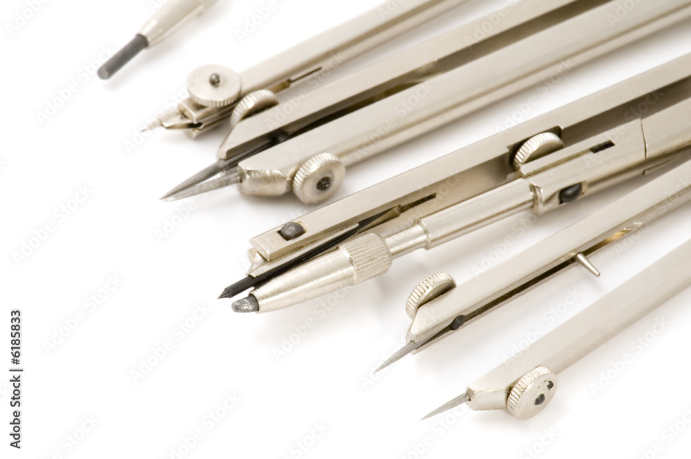series object on white - tool - draftsman's instrument series object on white - tool - draftsman's instrument