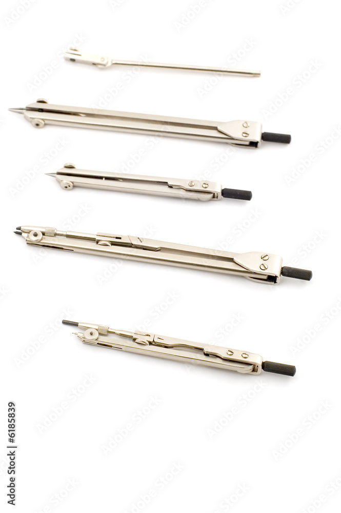 series object on white - tool - draftsman's instrument series object on white - tool - draftsman's instrument