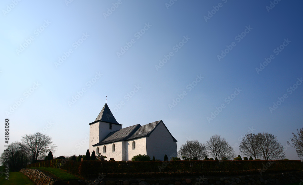 church in denmark a sunny summer day church in denmark a sunny summer day