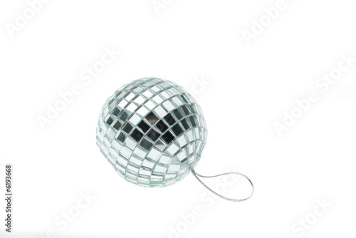 small mirror disco ball isolated on white