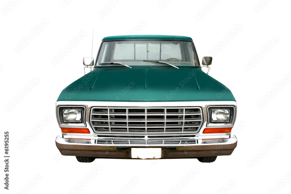 an old truck isolated on a white background
