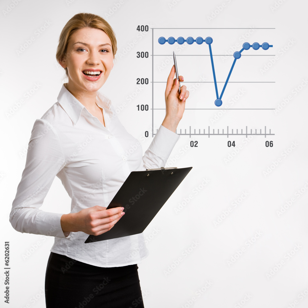 Portrait of confident businesswoman doing a presentation Portrait of confident businesswoman doing a presentation