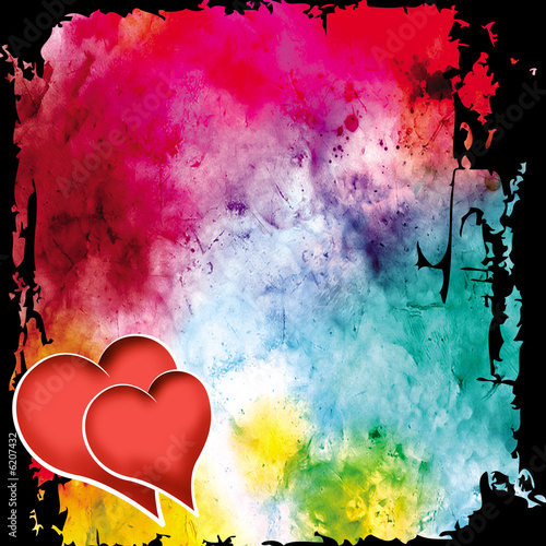 heart background, card layout