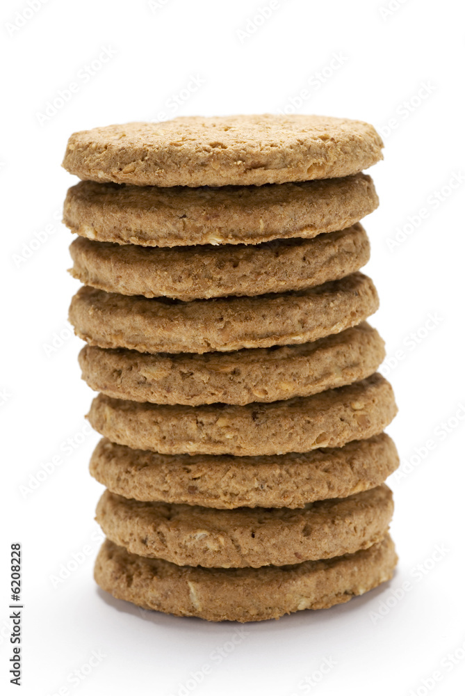 Biscuit stack isolated on white background Biscuit stack isolated on white background