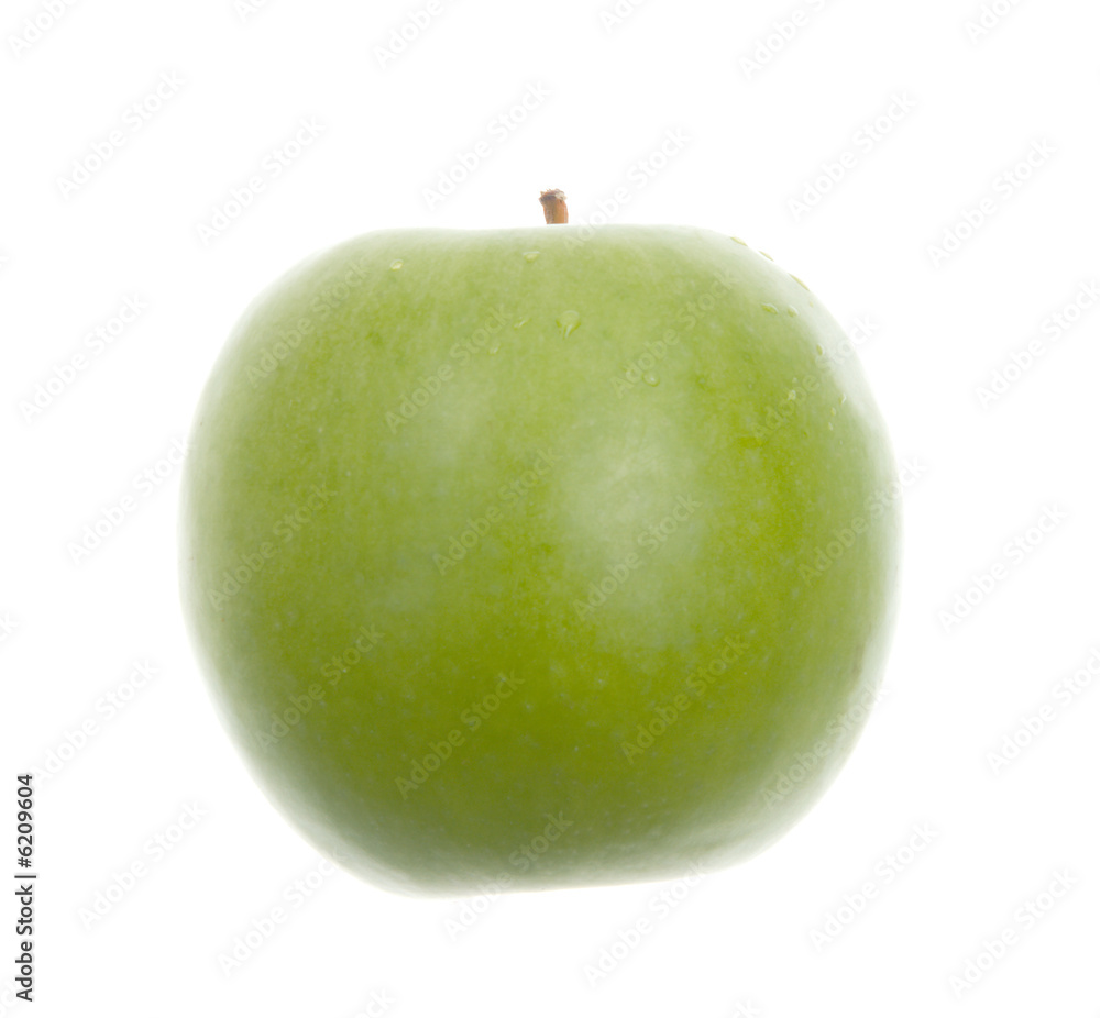 Green present apple.Object on a white background. Green present apple.Object on a white background.