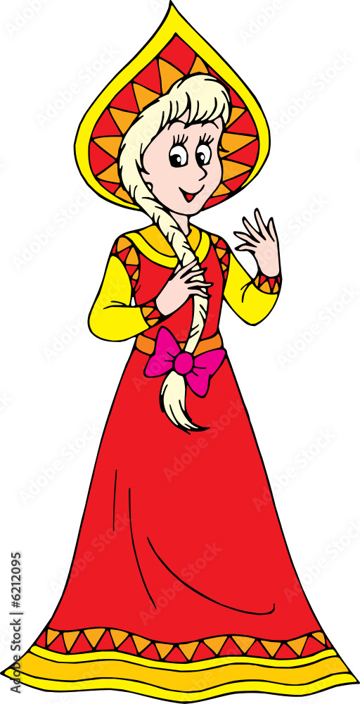 Fototapeta premium Girl in traditional dress