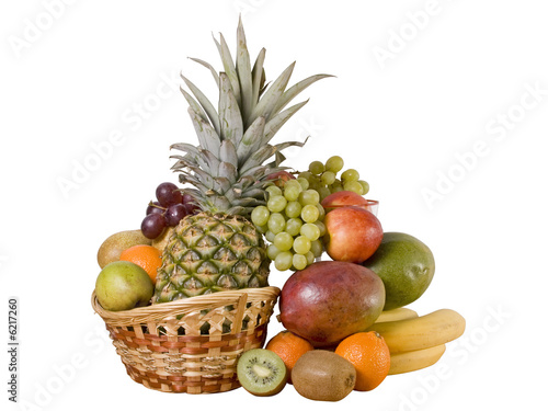 Still-life with fruits isolated on a white
