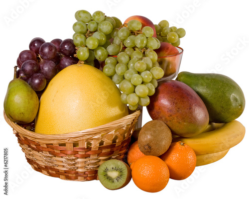 Still-life with fruits isolated on a white