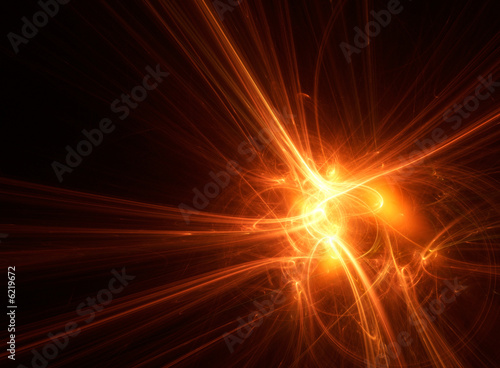 Abstract red fractal lake an energy explosion.