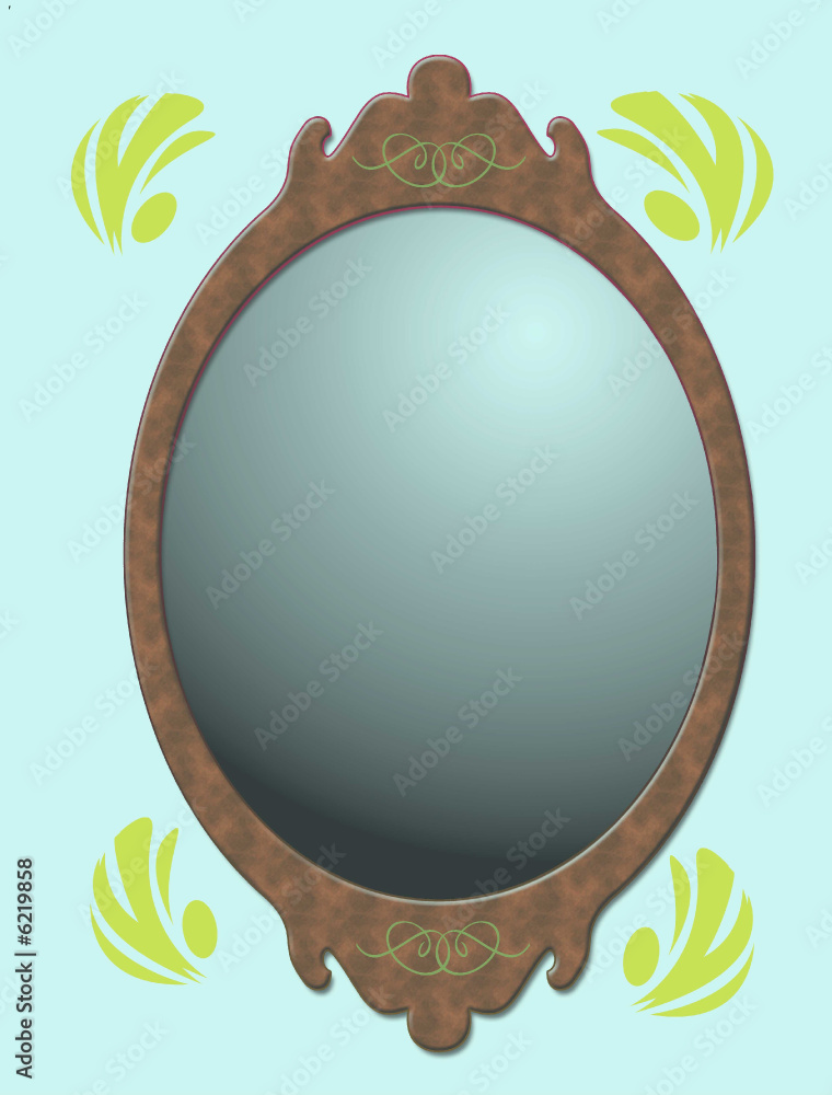 miroir fond bleu