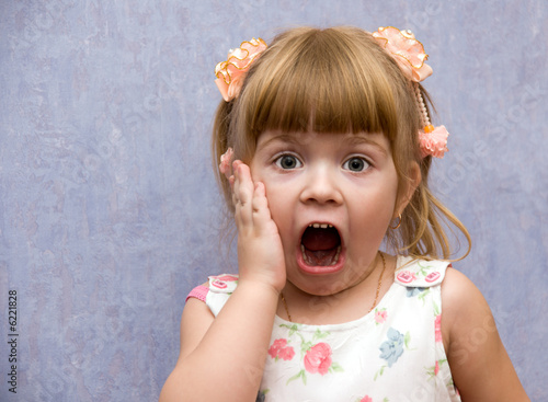 portrait child with brightly expressed emotion