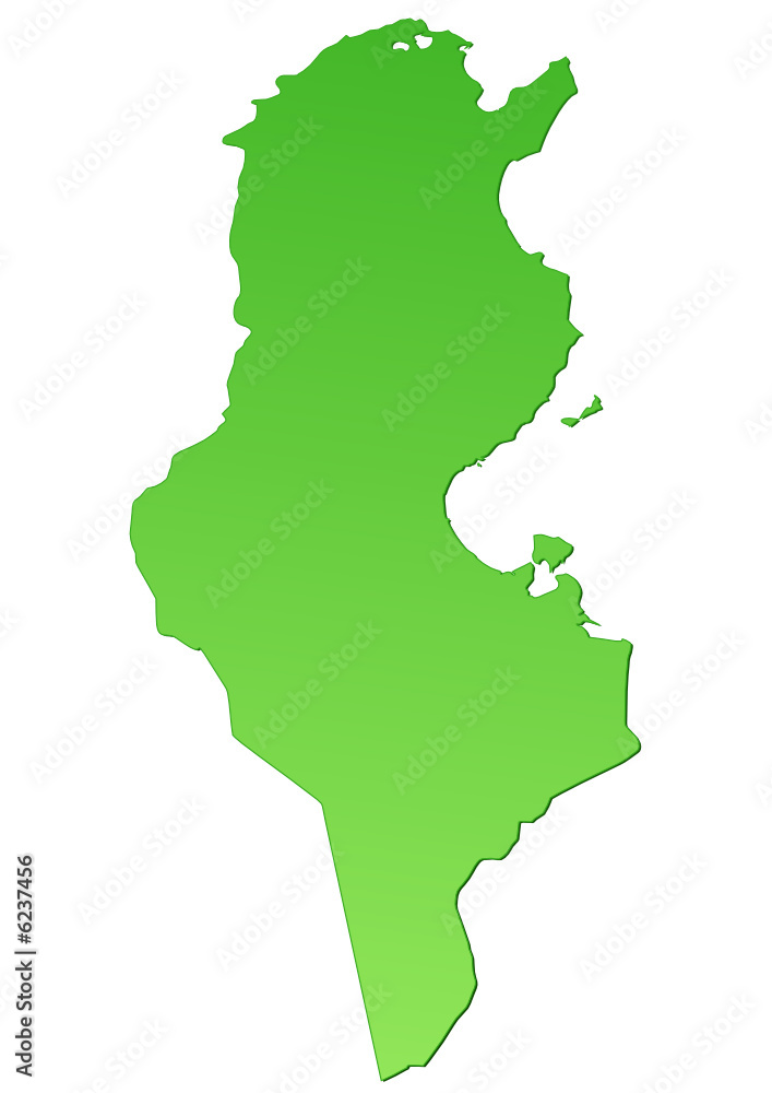 Carte de la Tunisie verte
