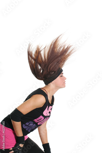 Portrait of the girl an engaged dancing and fitness