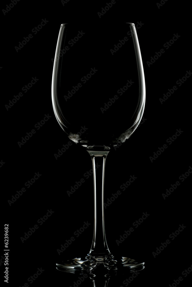 Silhouette of red wine glass - isolated on black. Silhouette of red wine glass - isolated on black.