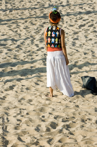 Beautiful girl on the Israel Mediterranean coast.