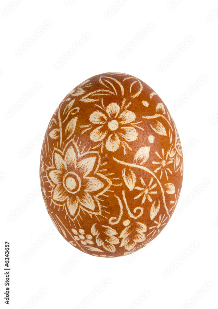 Hand painted easter egg on white background Hand painted easter egg on white background